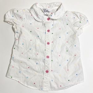 Vintage Lilly Pulitzer girls white polka dot shirt